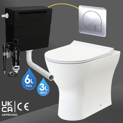 Back wall toilet rimless d - back, to