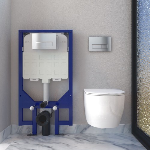 Rimless wall hung toilet - rimless, with