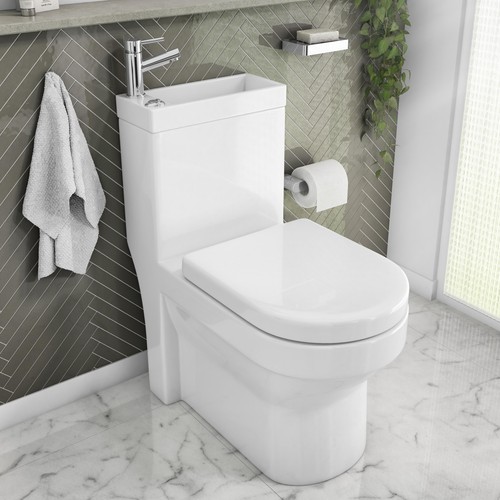 Close coupled toilet - 2-in-1,